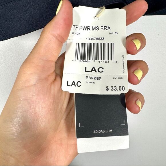 Adidas Women's Size Large NWT Black Powerreact Techfit Medium Support Sports Bra - Picture 3 of 10